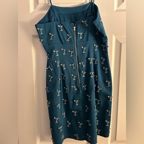 Maeve Teal Mini Dress with Martinis - NEW - Picture 3 of 5